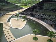 The plaza of the School of Art, Design and Media at Nanyang Technological University in Singapore