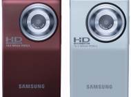 Samsung mini HD camcorder HMX-10 in red and silver color