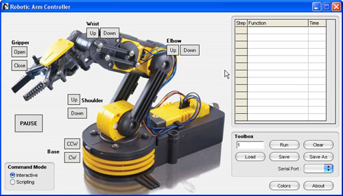 A toy robotic arm or a teaching aid 