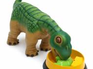 Pleo the robot-dinosaur eating a leaf