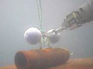 SAUVIM robotic arm is hooking the underwater target