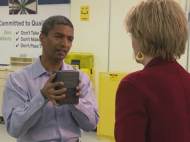 Bloom Energy founder, K.R. Sridhar, and the fuel cell that forms the heart of the Bloom Box